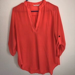 Lush Roll Tab Blouse Size M